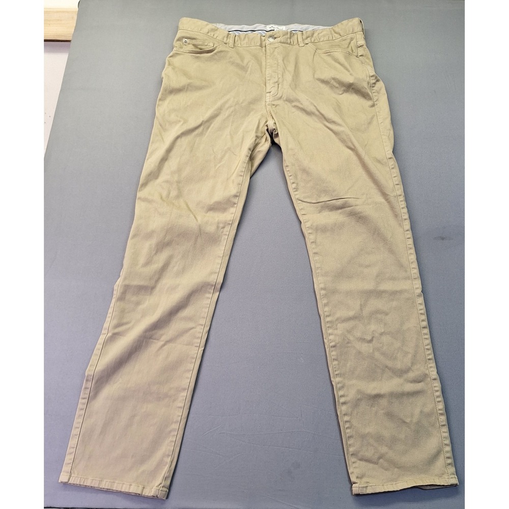 Peter Millar Crown Comfort Chino Pants Mens 38 Khaki Tan Stretch MF19B39